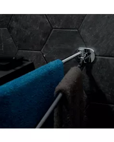 APS9022 Haceka Gio Towel Rail Double Swing Chrome 38cm Chrome