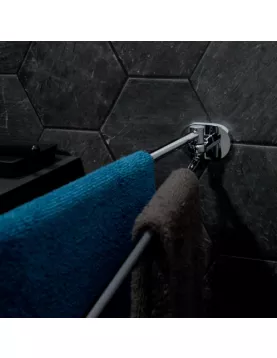 APS9022 Haceka Gio Towel Rail Double Swing Chrome 38cm Chrome