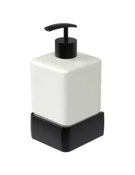 APS9040 Haceka Aline Soap Dispenser Black Aluminum Ceramics Black