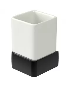 APS9041 Haceka Aline Single Cup Holder Black Aluminum Ceramics Black