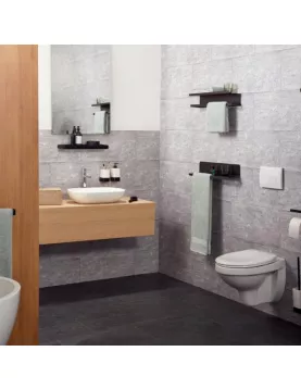 APS9041 Haceka Aline Single Cup Holder Black Aluminum Ceramics Black